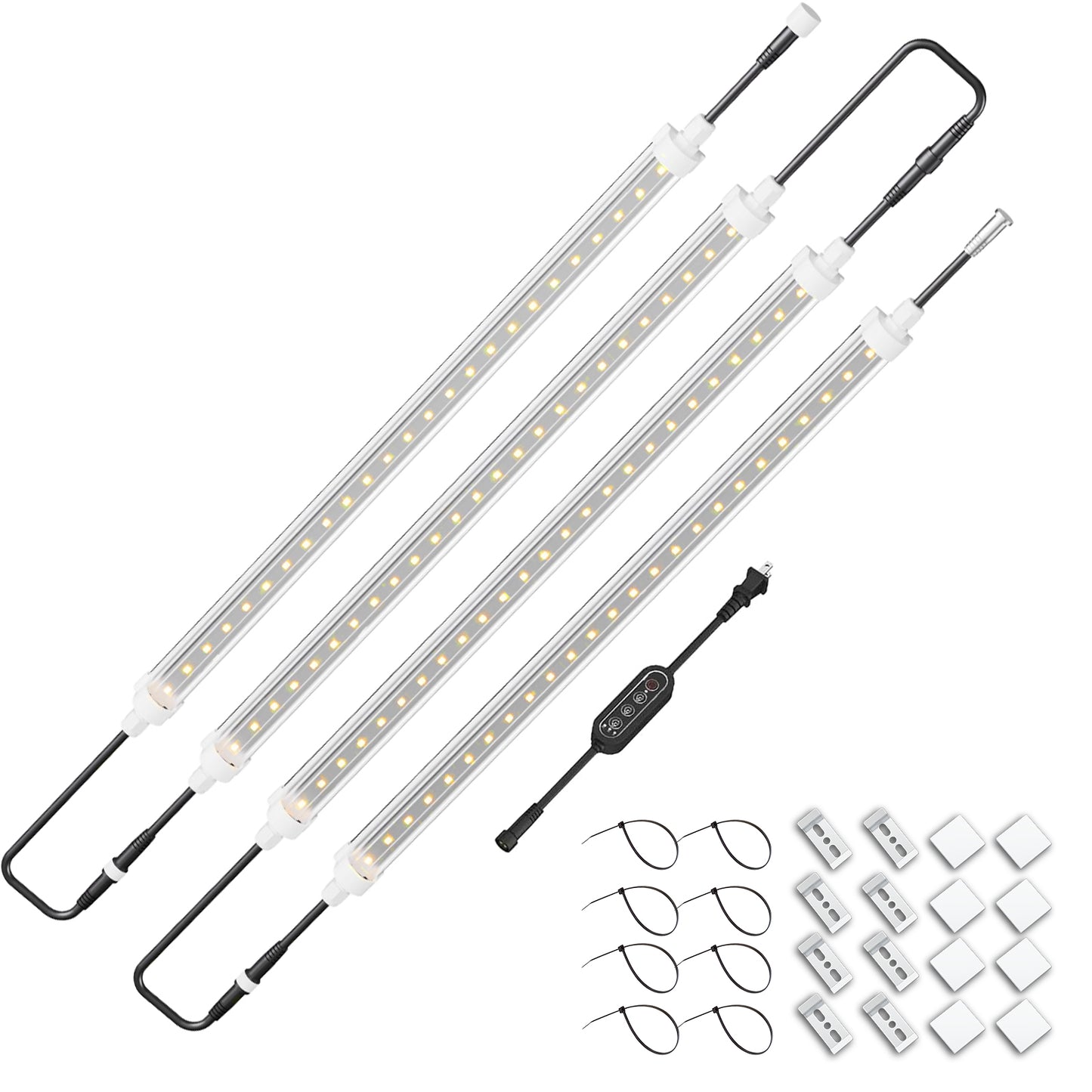 TheOneGrow T8 LED Grow Light Tubes (4-Pack) – 10W per Tube, 4000K Full Spectrum White Light with Timer, IP65 Waterproof, Linkable Design – Ideal for Seedlings, Leafy Greens & Vertical Farming