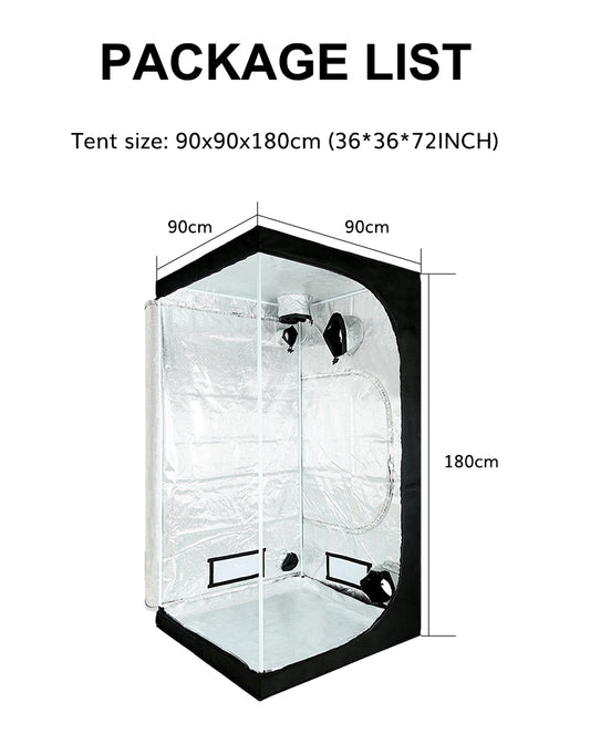 TheOneGrow 3x3 Grow Tent – 600D Oxford Fabric & Reflective Mylar, 3’x3’x6’ Heavy-Duty Indoor Grow Tent