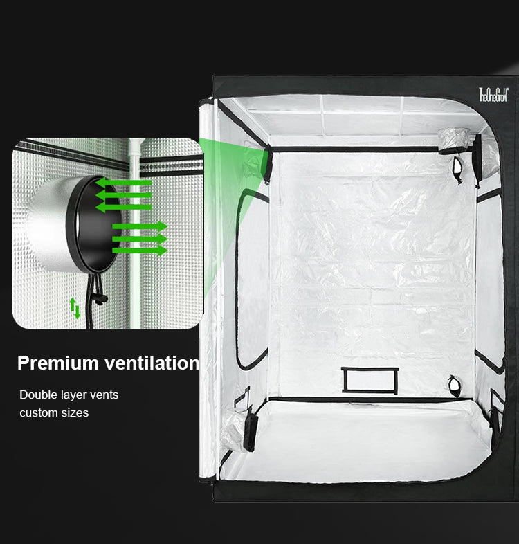5'x5' Grow Tent, Oxford 600D Fabric, Reflective Aluminum Film, Strong and Durable, Ideal for Indoor Growing and Hydroponics