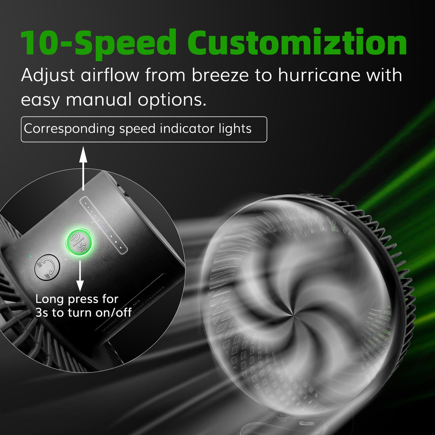 clip fan for grow tent, 10 class speed control,