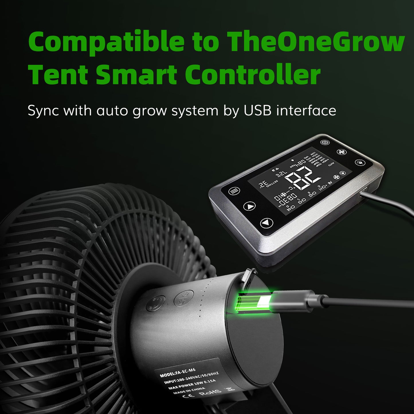 clip fan for grow tent, Oscillating Fan, usb control tent fan, theonegrow