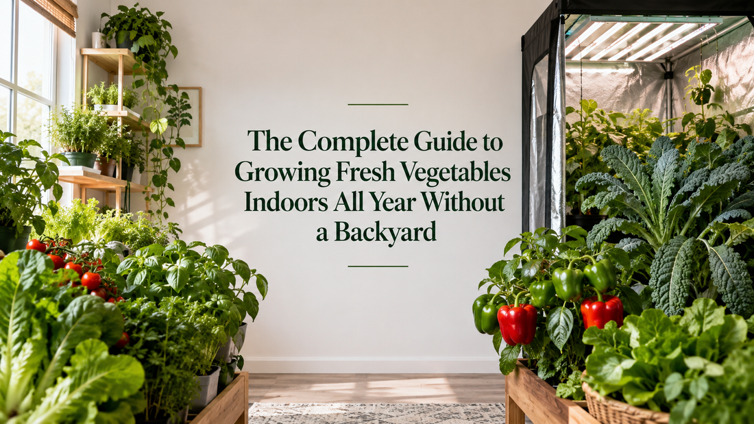 The Complete Guide to Growing Fresh Vegetables Indoors All Year Without a Backyard