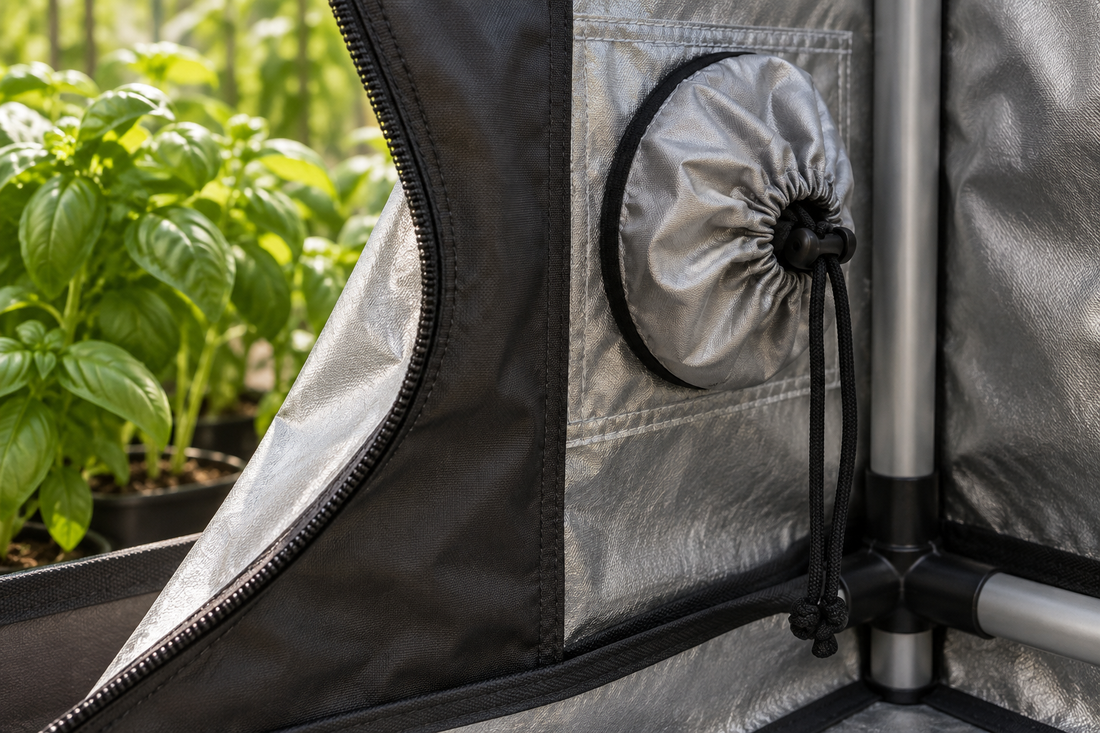 Tent zipper, ventilation sleeve and frame corner