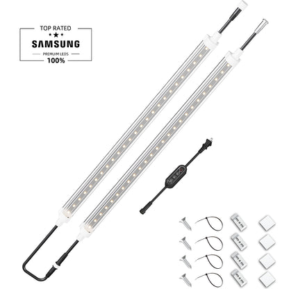 T8 LED Grow Light Tubes (2-Pack) – 4000K Full Spectrum with Timer Control, IP65 Waterproof for Seedling & Clone