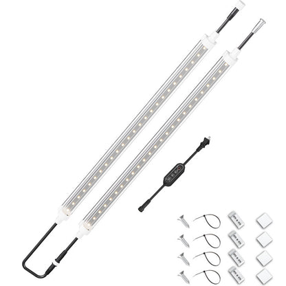 T8 LED Grow Light Tubes (2-Pack) – 4000K Full Spectrum with Timer Control, IP65 Waterproof for Seedling & Clone
