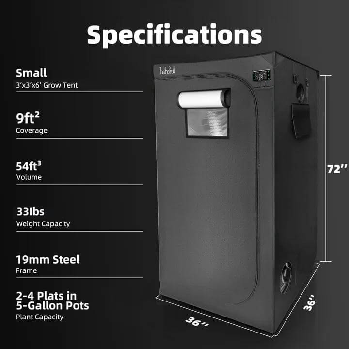 [For Beginner] 3x3 Starter Kit – Complete grow tent kits with Ventilation & Clip Fan & Lighting