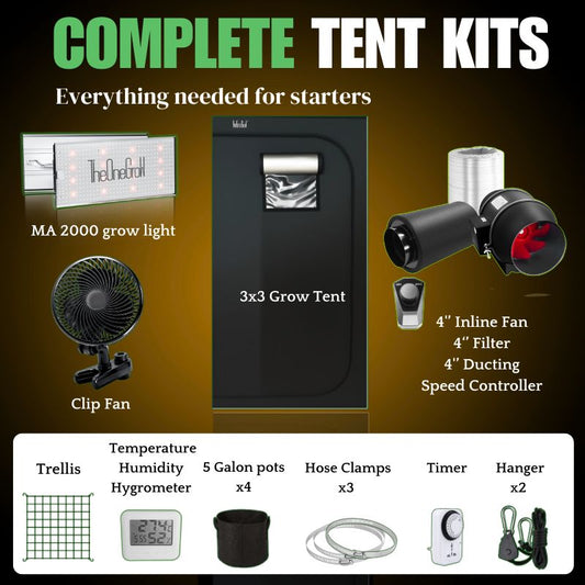 [For Beginner] 3x3 Starter Kit – Complete grow tent kits with Ventilation & Clip Fan & Lighting
