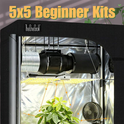 grow tent kits, 5x5, beginner kits, grow tent, grow lights, thenonegrow