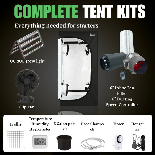 [For Beginner] 5x5 Starter Kit - Complete Ventilation Set with Clip Fan & Lighting
