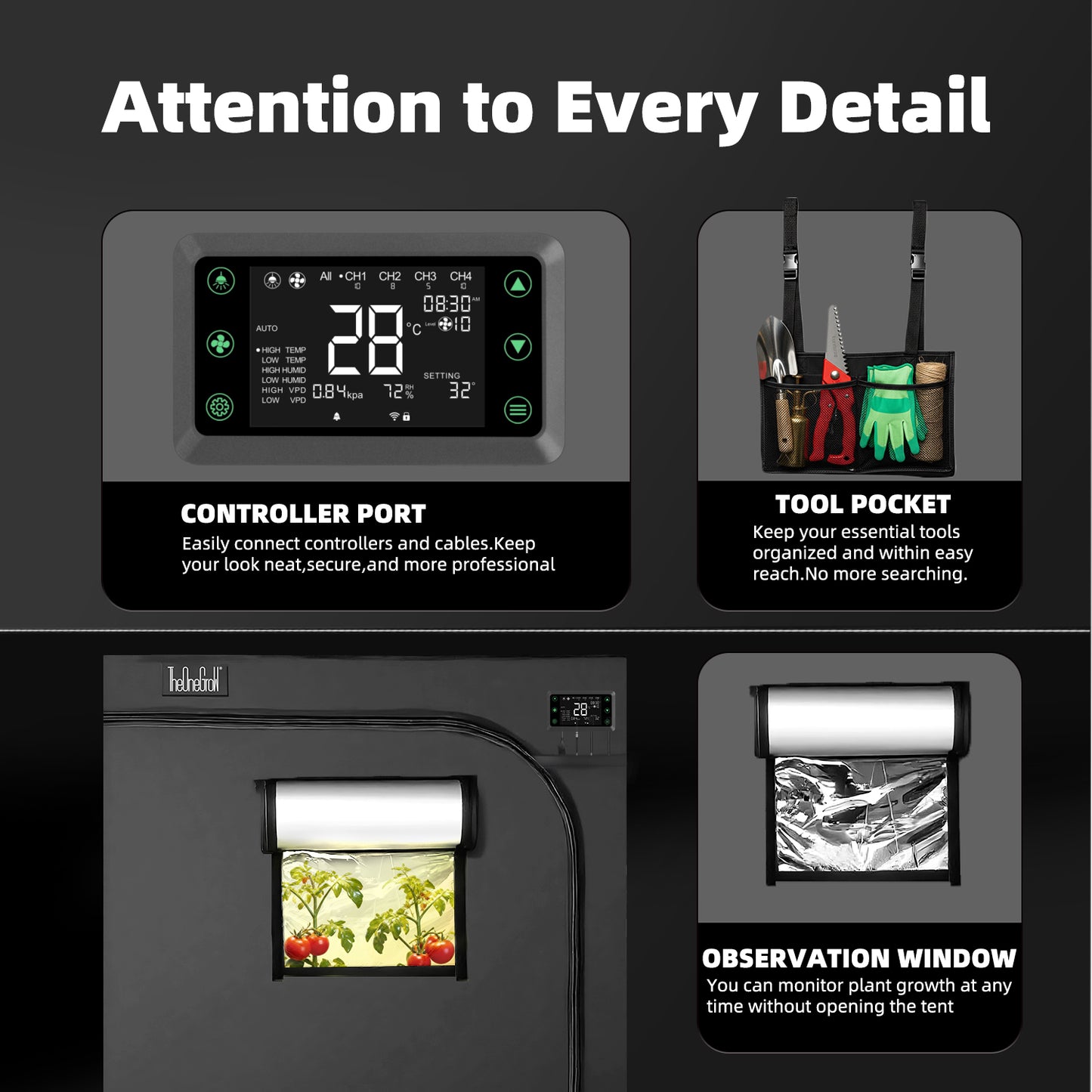 [For Beginner] 3x3 Starter Kit – Complete grow tent kits with Ventilation & Clip Fan & Lighting