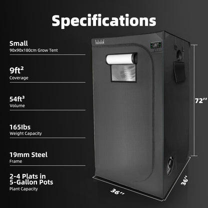 [For Beginner] 3x3 Starter Kit – Complete grow tent kits with Ventilation & Clip Fan & Lighting