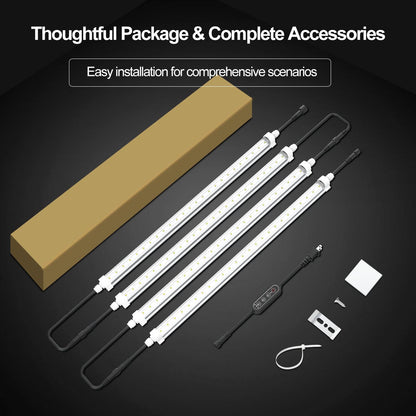 TheOneGrow T8 LED Grow Light Tubes (4-Pack) – 10W per Tube, 4000K Full Spectrum White Light with Timer, IP65 Waterproof, Linkable Design – Ideal for Seedlings, Leafy Greens & Vertical Farming