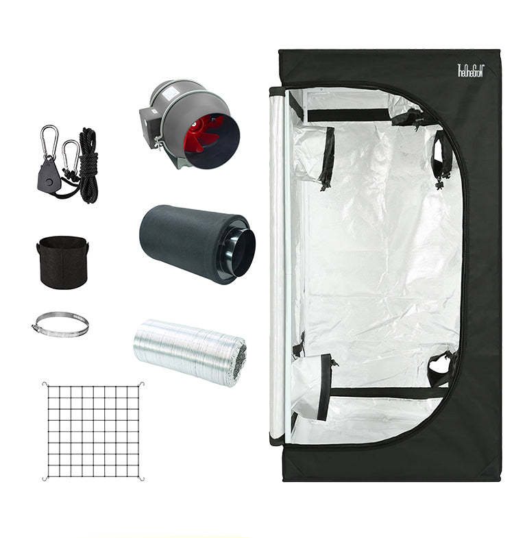 TheOneGrow 3x3 Grow Tent – 600D Oxford Fabric & Reflective Mylar, 3’x3’x6’ Heavy-Duty Indoor Grow Tent
