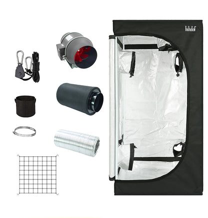 TheOneGrow 3x3 Grow Tent – 600D Oxford Fabric & Reflective Mylar, 3’x3’x6’ Heavy-Duty Indoor Grow Tent