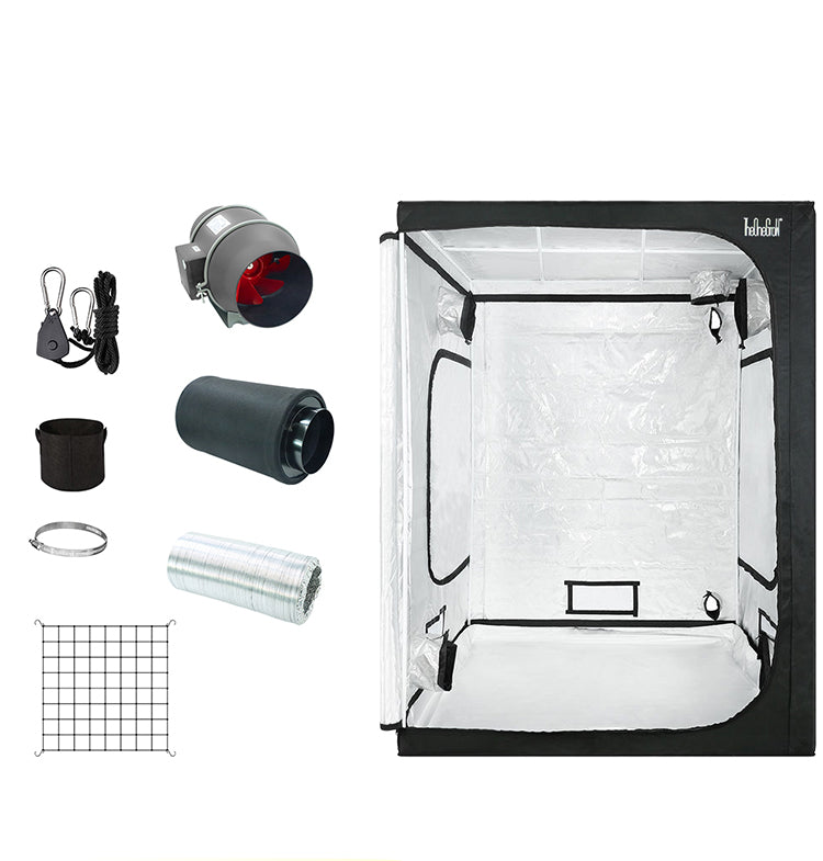 5'x5' Grow Tent, Oxford 600D Fabric, Reflective Aluminum Film, Strong and Durable, Ideal for Indoor Growing and Hydroponics