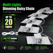 Multiple MA200 grow lights connected for dimming and daisy-chain control