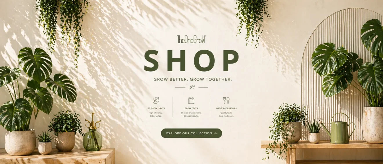 TheOneGrow shop for LED grow lights, grow tents and grow accessories